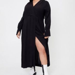 NastyGal Oversized Wrap Dress
